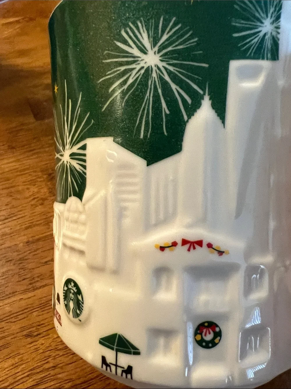 Shanghai China Starbucks relief collectors mug 2015, green